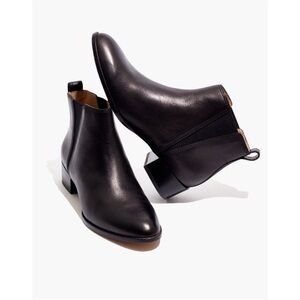 Madewell Carina Black Leather Ankle Booties
